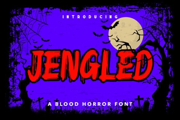 Jengled Blood Dripping Horror Font: A Bold Typeface for Eerie Editorial Design