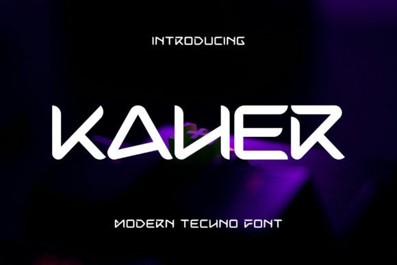 Kaher: A Modern Techno Typeface for Bold Digital Branding